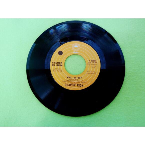 Charlie Rich - Why Oh Why / I Love My Friend - 1974 - 45rpm Vinyl Record‎ Single - Picture 2 of 5